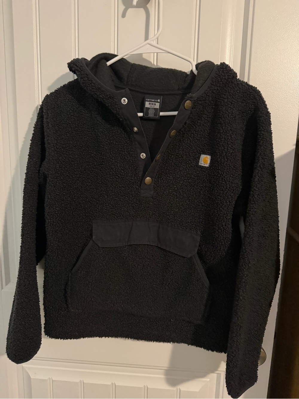Carhartt Men’s Black Sherpa Zip-Up Pullover Hoodie